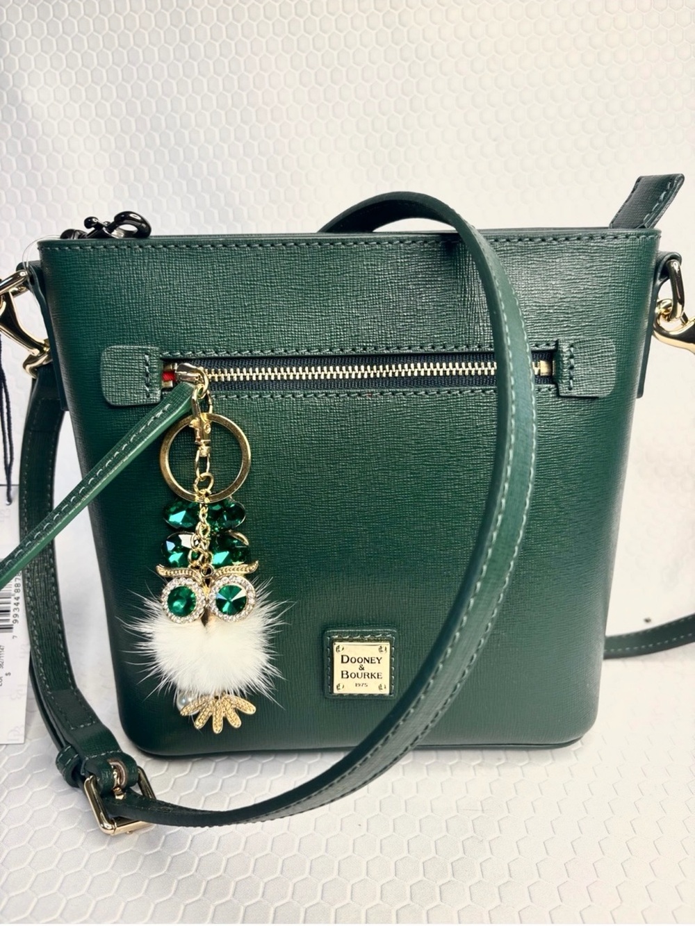 Dooney & Bourke Dark Green Crossbody Bag with Owl Charm